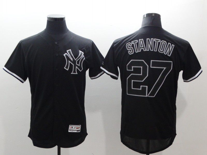 Men New York Yankees #27 Stanton Black Elite MLB Jerseys